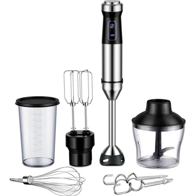 Shardor Immersion Blender Handheld Hand Blender 1000W, 6-in-1Hand Blender, 20 Speeds Emulsion Blender with Chopper, Whisk and Frother for Soup, Baby Food and Smoothies, Black