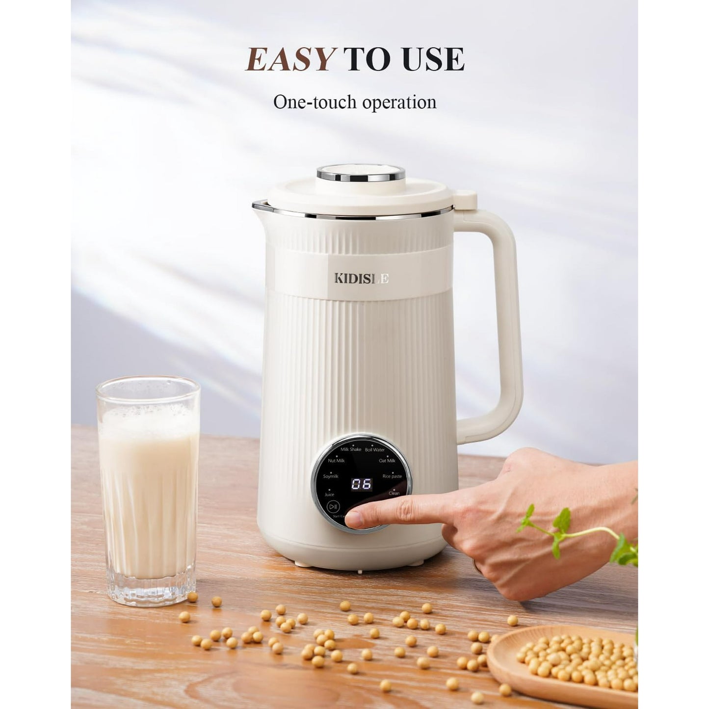 TWOMEOW 8 in 1 Nut Milk Maker Blender, 32oz Homemade Soy, Almond, Oat, Coconut, Plant Based Milks and Non Dairy Beverages, Automatic Soybean Milk Machine with Delay Start/Keep Warm/Boil Water, Cream