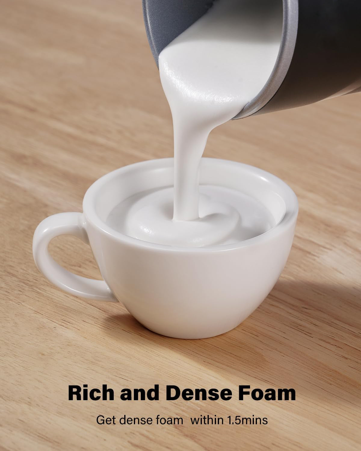 4-in-1 Milk Frother and Steamer, Electric Milk Steamer with Keep Warm Function, Automatic Warm and Cold Foam Maker for Coffee, Latte, Hot Chocolate, Macchiato, Cappuccinos, Black