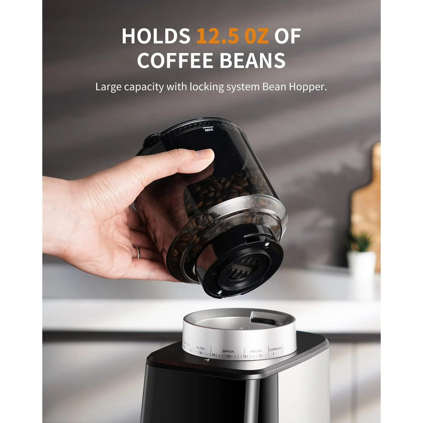 GDOR Conical Burr Espresso Coffee Grinder Electric with Precision Timer 2.0, Touchscreen Adjustable Burr Mill with 51 Precise Settings for Home Use, Anti-static, Stainless Steel