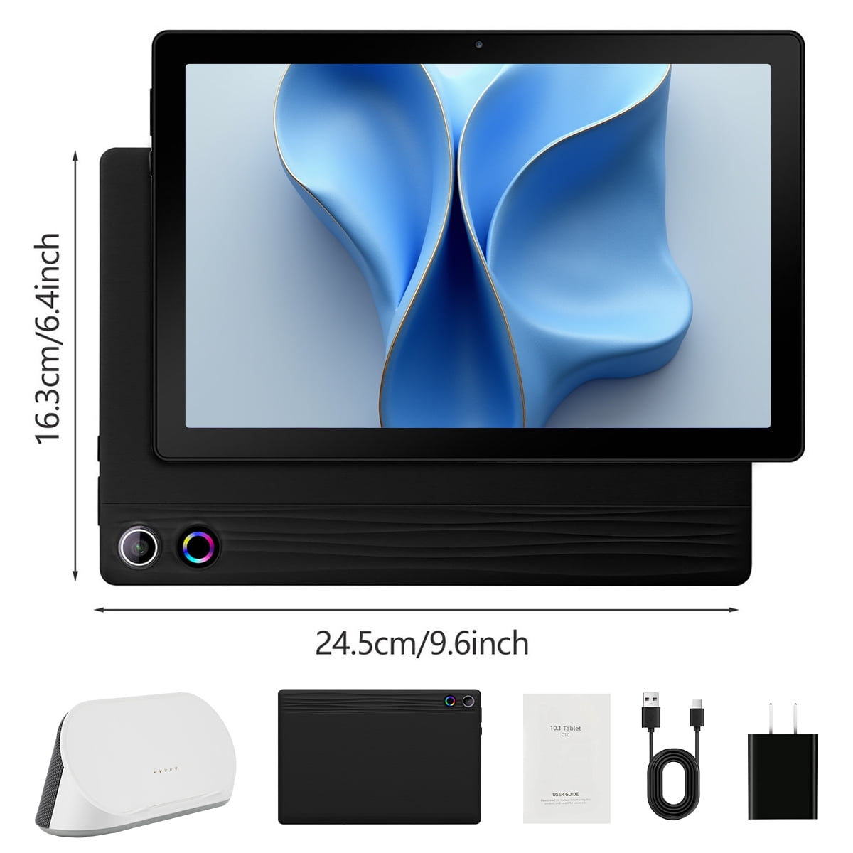 AEEZO Android 14 Tablet with Rechargeable Stereo Speaker Audio Base, 10 inch Tablet with HD IPS Touch Screen, Otca-Core, 14GB RAM 64GB ROM 1T Expand, Wi-Fi 6, BT 5.3, Dual Camera, Google Tablet