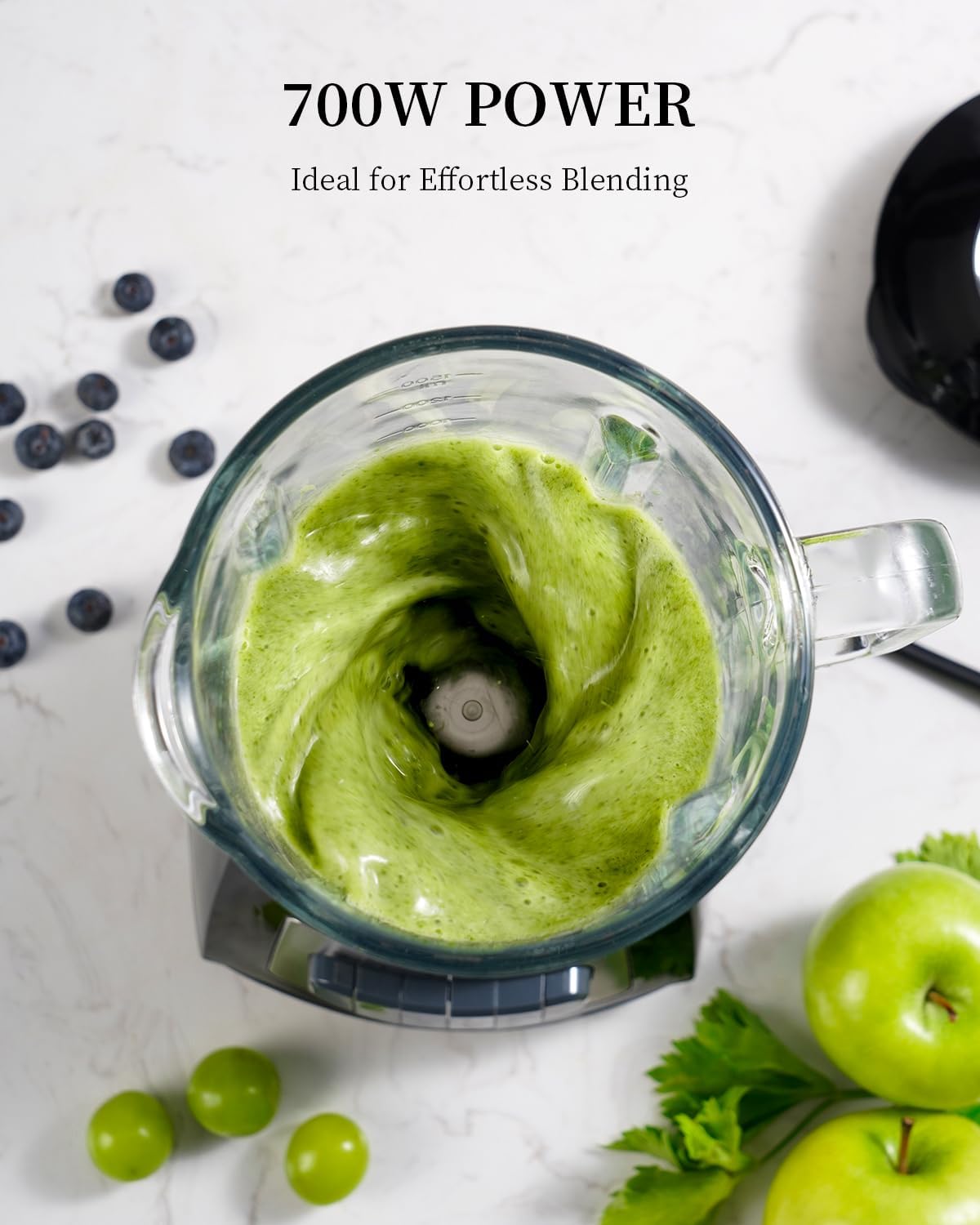 Classic Blenders for Kitchen, 700W Blender for Shakes and Smoothies, 52oz Glass Jar, 9 Functions with 5 Speeds for Crushing Ice, Puree, and Frozen Fruit