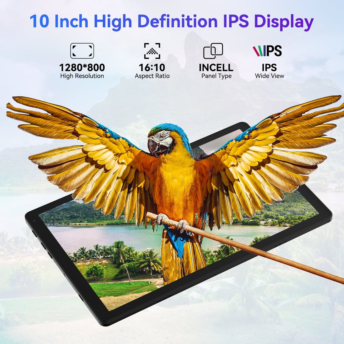 AEEZO Android 15 GO Tablet 10inch Tablet, 5-Core, 20GB RAM+64GB ROM+1TB Expand, 1332x800 IPS Display, HD Touchscreen, Widevine L1, 6G WiFi, 5MP+8MP Camera, 5000mAh, Bluetooth 5.4 -White
