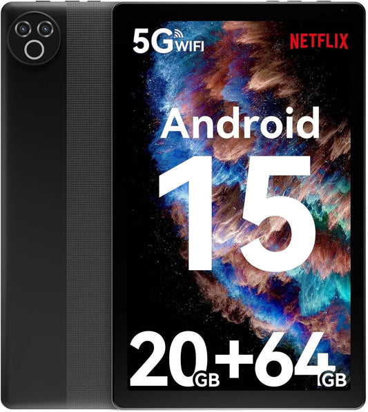 Tablet 10 inch Android 14 Tablets, 8GB RAM 128GB ROM 1TB Expand, Oct-Core Processor, 1280x800 LCD Touch Screen, WiFi 5, Dual Camera, BT5.0, 6000mAh Battery (Black)