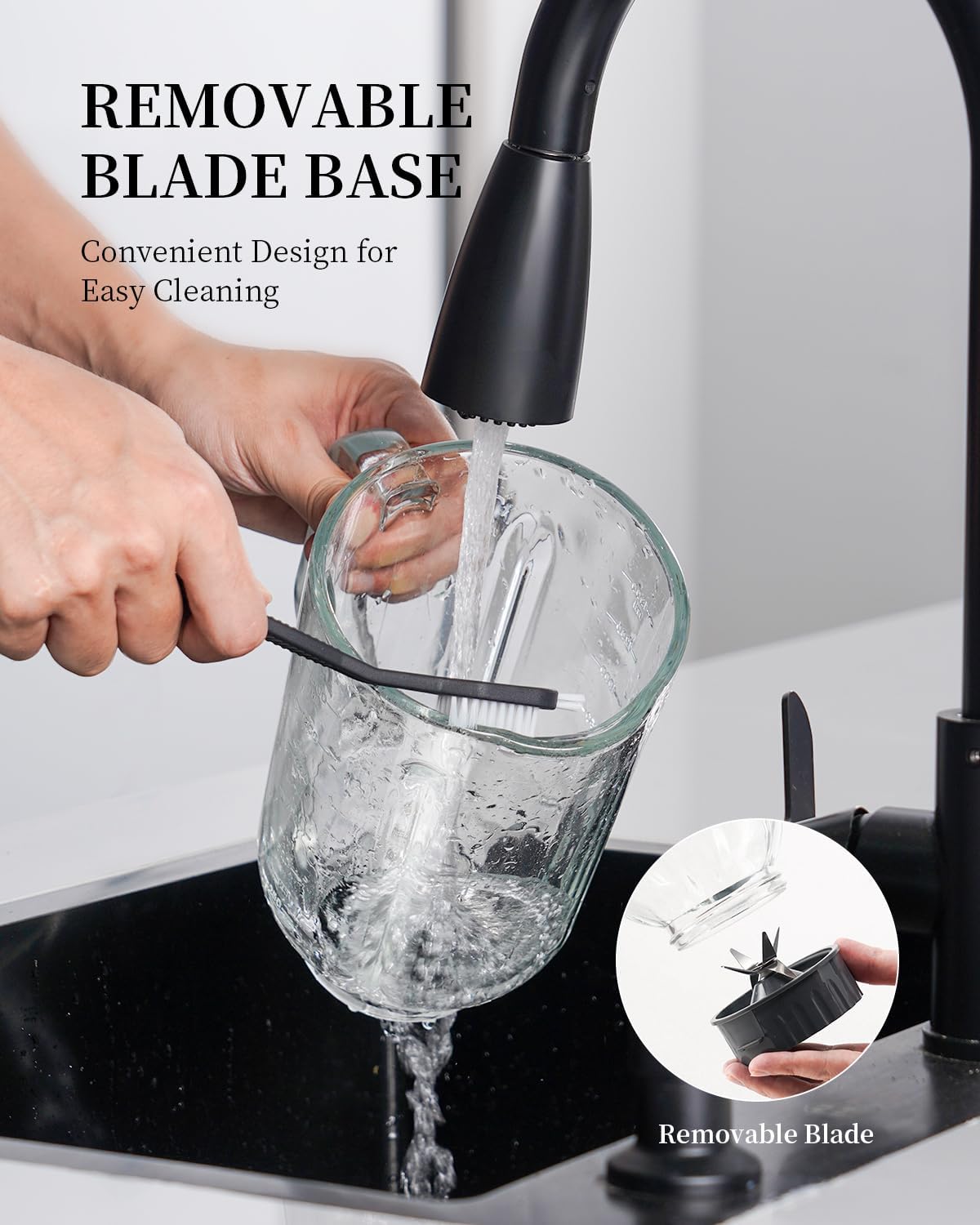 Classic Blenders for Kitchen, 700W Blender for Shakes and Smoothies, 52oz Glass Jar, 9 Functions with 5 Speeds for Crushing Ice, Puree, and Frozen Fruit