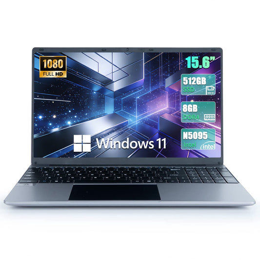 AEEZO 15.6''Laptop 8GB DDR4 512GB SSD, Quad-Core Intel Celeron N5095 Processors, 1080P Ips Fhd Display Laptop Computer, Numeric Keypad,Bluetooth 4.2, 2.4/5G Wifi - Windows 11