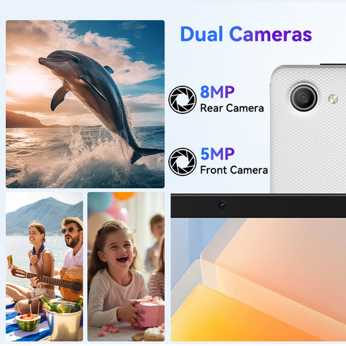 AEEZO Android 14 Tablet 10inch with Keyboard set,20GB RAM+ 64GB ROM/1TB Expandable,Octa-Core 2.4 GHz,5MP + 8MP, 5000mAh, White
