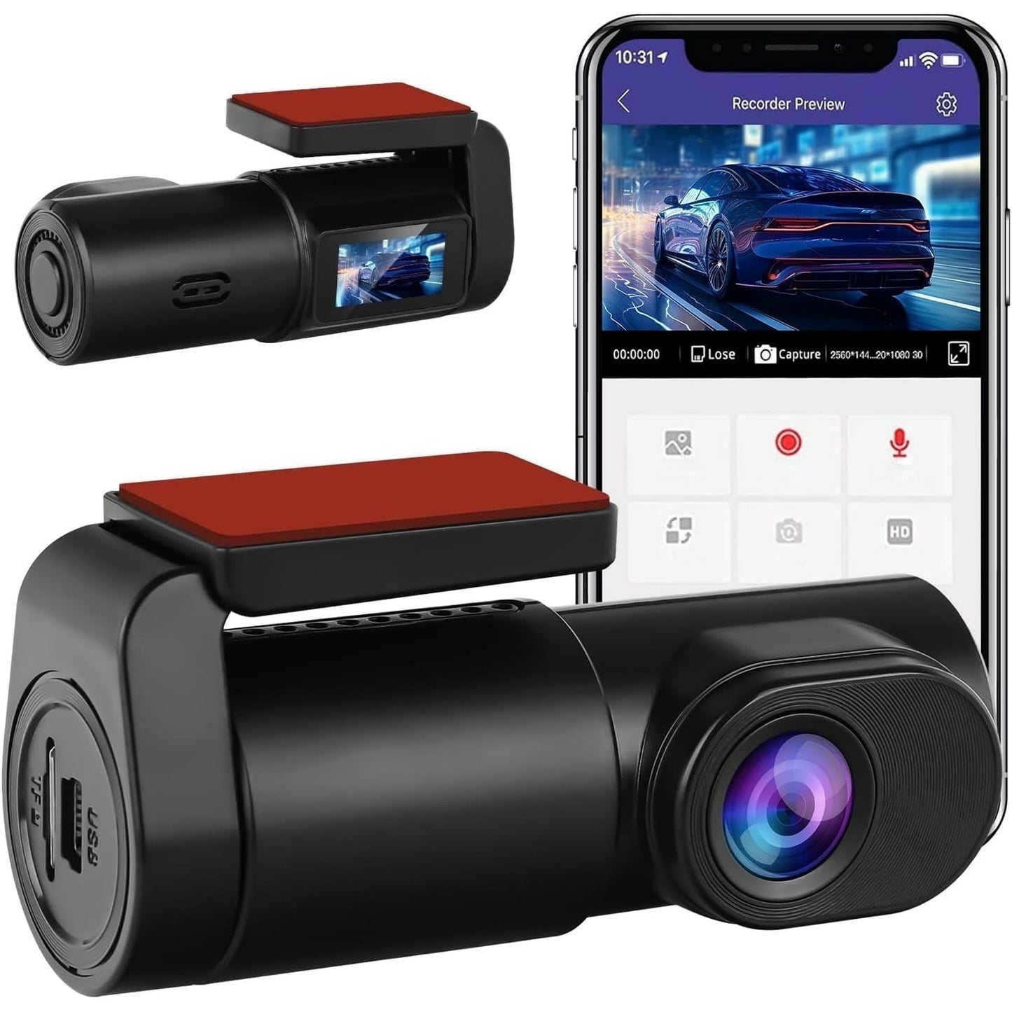 Dash Cam Front 32GB SD Card, Dash Cam for Cars 1080P, 140¡ã Wide-Angle Super Night Vision, Loop Recording