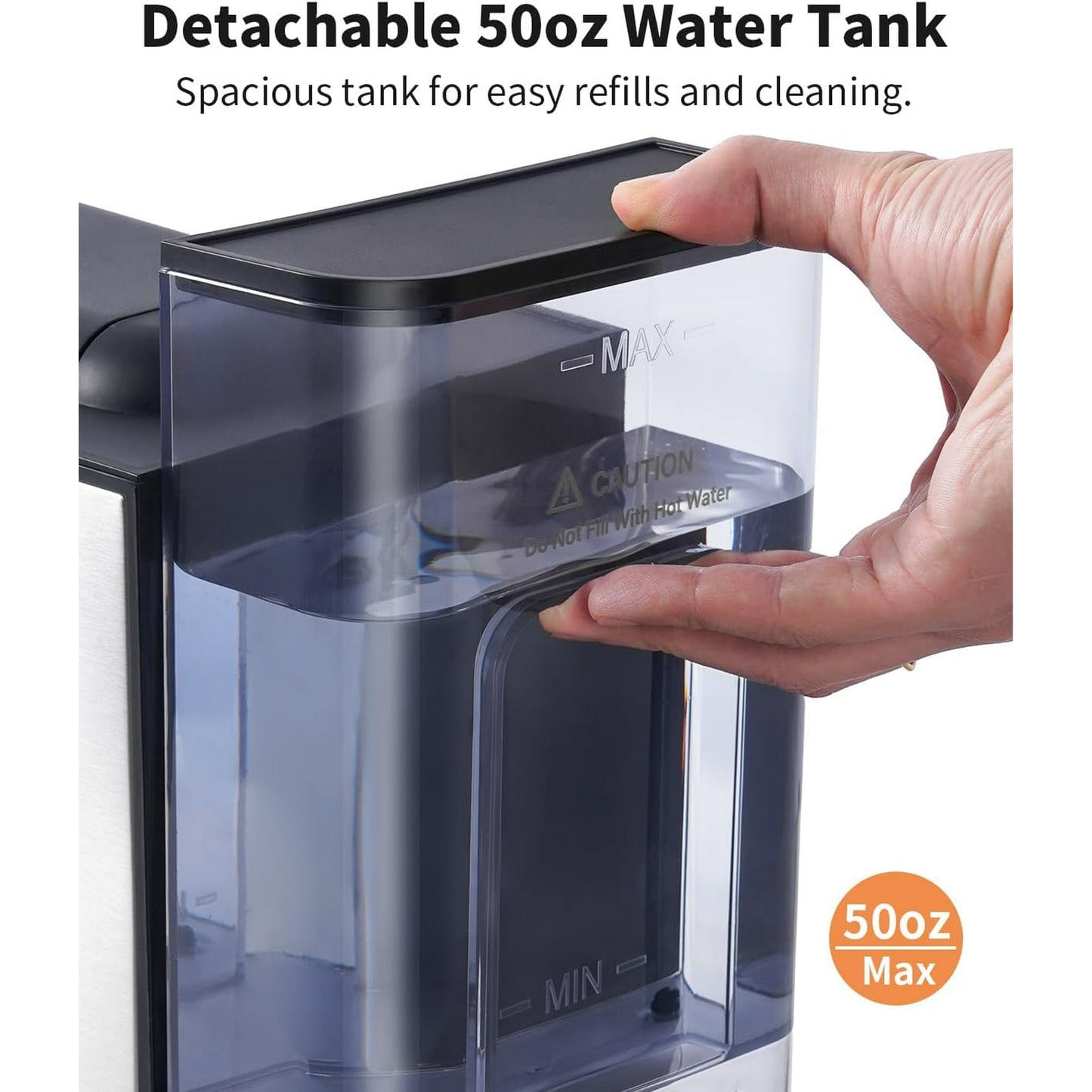 KIDISLE Hot & Iced Coffee Maker with Bold Setting, Single Serve Coffee Maker for K Cup and Grounds, 6-14 oz Brew Sizes, 50 oz Removable Water Tank, One Cup Coffee Machine with Reusable Filter, Black