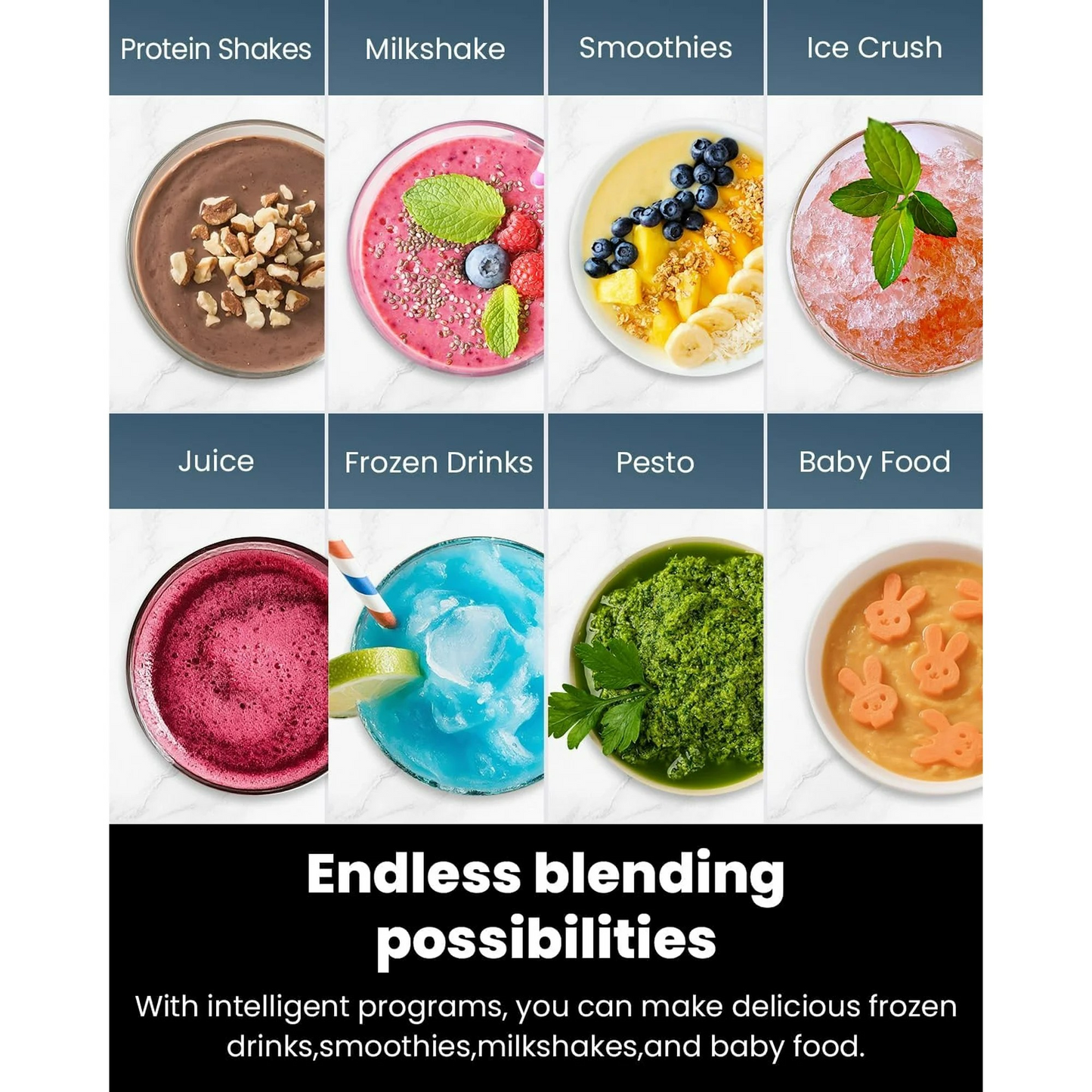 Blender for Smoothies, 900W Personal Blender with 2 x 24oz To-Go Cups For Smoothies Milkshakes, Juices,Black