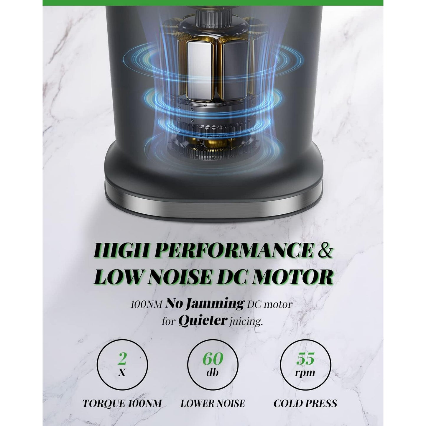 GDOR Cold Press Juicer Machines, Masticating Juicer Extractor with 3.5-Inch Feed Chute, Slow Juicer With High Yield, Easy to Clean,Grey